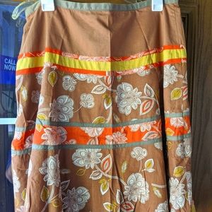 BCBG MAXAZRIA Floral A-Line Skirt Knee Length Multicolor Size 10